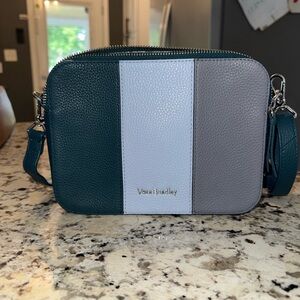 Vera Bradley Teal, White, and Gray Crossbody Bag